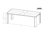 Balam Brown Dining Table dimension drawing with measurements