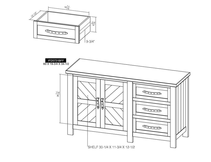 Dutton Buffet dimensions - Barewood