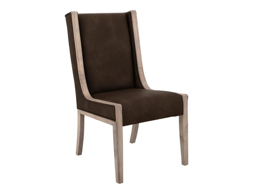 Balam White Upholstered Dining Chair, tan fabric