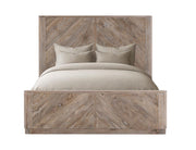 Balam White Bed, fully made-up bed in solid mango with soft white finish