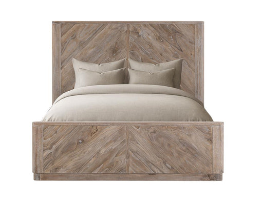 Balam White Bed, fully made-up bed in solid mango with soft white finish