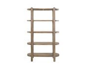 Balam White Bookcase, four open shelves, solid mango