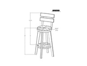 Dutton 30" Barstool dimensions - Barewood