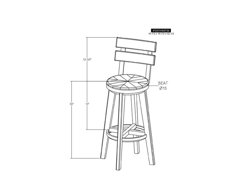 Dutton 30" Barstool dimensions - Barewood