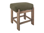 Balam White Counter Stool, green fabric