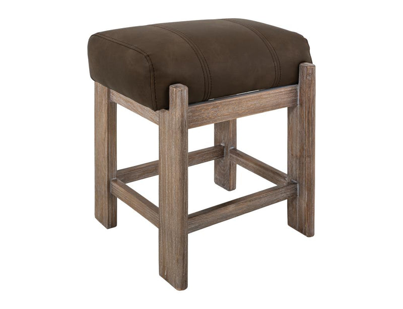Balam White Counter Stool, tan fabric