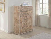 Balam White Chest styled in a bedroom