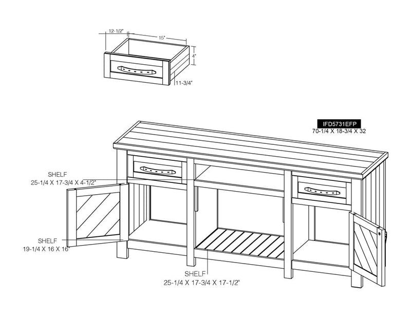 Dutton TV Console - Barewood