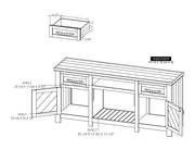 Dutton Fireplace TV Console - Barewood