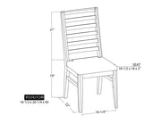 Walnut Ladder Back Chair dimensions - Barewood