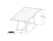 Walnut Live Edge Trestle Dining Table dimensions - Barewood