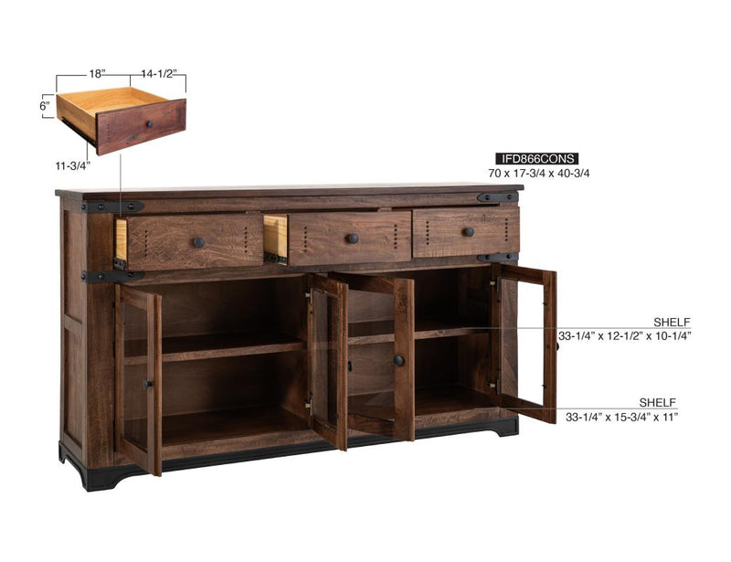 Parota Console dimensions