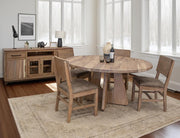 Natural Parota Round Dining Table - dining room scene