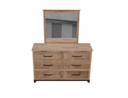 Natural Parota Dresser and mirror - angle view