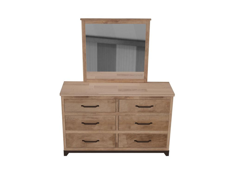 Natural Parota Dresser and mirror - angle view