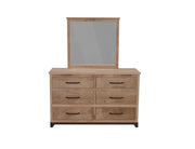 Natural Parota Mirror above the Natural Parota Dresser