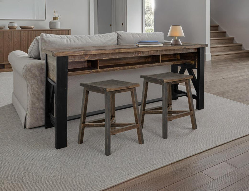 Loft Brown Sofa Bar Table with stools
