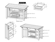 Dutton Kitchen Island dimensions - Barewood