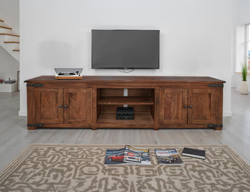 Parota 93" TV Stand - living room scene