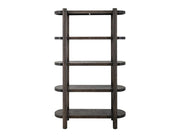 Balam Black Bookcase, four open shelves, solid mango