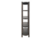 Balam Black Bookcase styled with books and decor