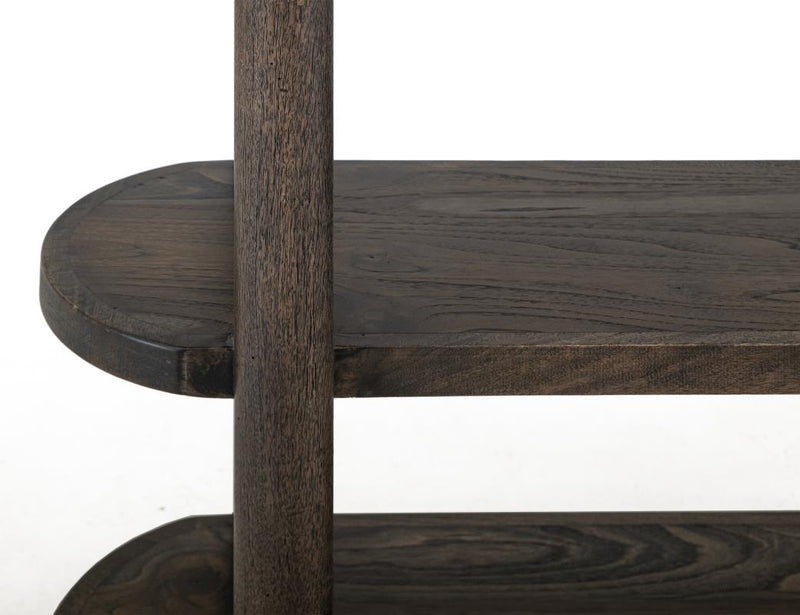Balam Black Bookcase wood grain detail