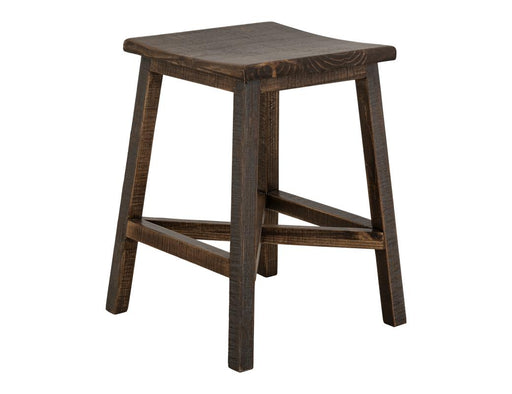 Loft Brown Stool 24 inch - wood saddle seat