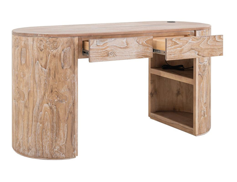 Balam White Desk styled in a home office