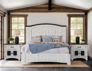 Pueblo White bedroom room scene with nightstands