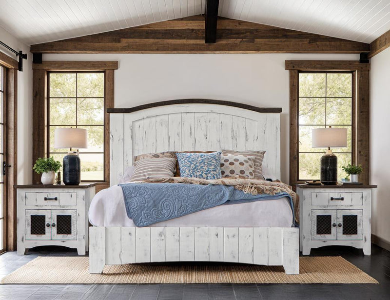 Pueblo White bed in styled bedroom