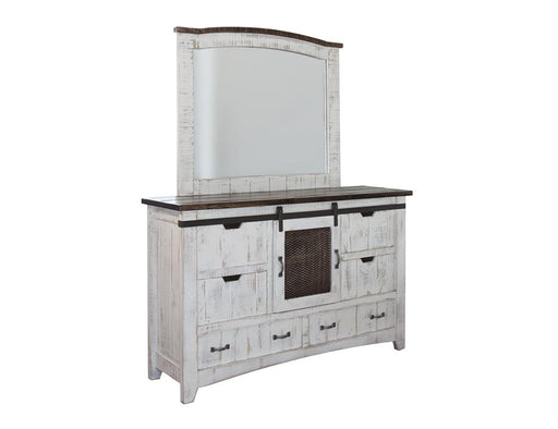 Pueblo White Mirror shown above its matching dresser