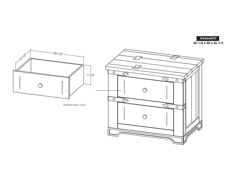 Parota Nightstand drawer detail