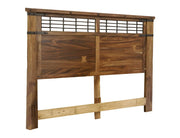 Parota Bed headboard - parota with hand-forged iron