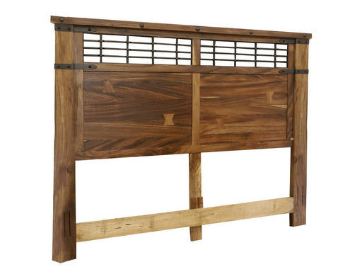 Parota Bed headboard - parota with hand-forged iron