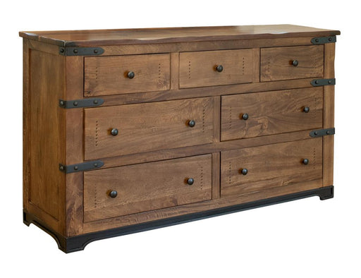 Parota 7-Drawer Dresser - parota top, mango case, iron base