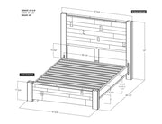 Natural Parota Bed - Queen dimension drawing