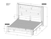 Natural Parota Bed - King dimension drawing
