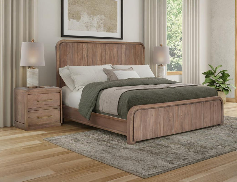 Mezquite Panel Bed styled in a bedroom
