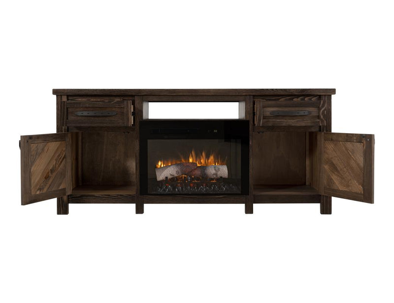 Dutton Fireplace TV Console - Barewood