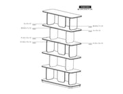 Dark Mezquite Bookcase dimension diagram