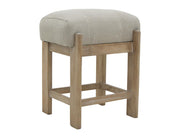 Balam White Counter Stool, ivory fabric