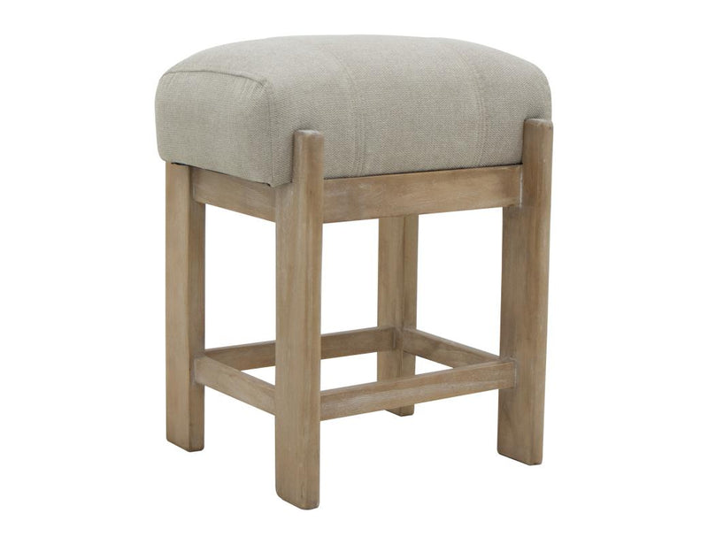 Balam White Counter Stool, ivory fabric