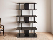 Dark Mezquite Bookcase styled
