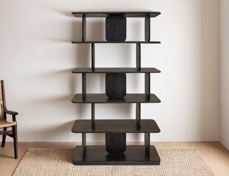 Dark Mezquite Bookcase styled