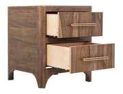 Praga 2 Drawer Nightstand - Barewood