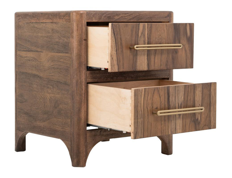 Praga 2 Drawer Nightstand - Barewood