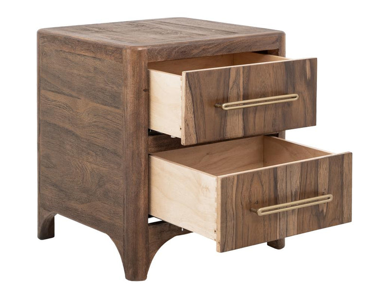 Praga 2 Drawer Nightstand - Barewood