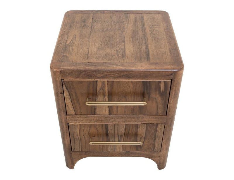 Praga 2 Drawer Nightstand - Barewood