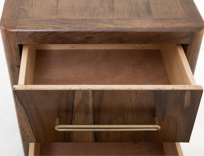 Praga 2 Drawer Nightstand - Barewood