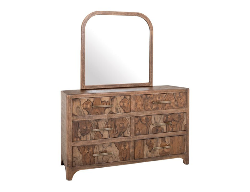 Praga 6 Drawer Dresser with Praga Mirror - Barewood